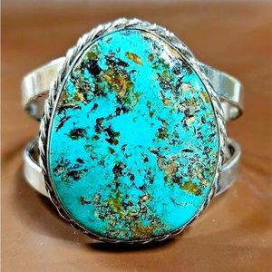 SOLD Authentic turquoise and sterling statement cuff!
